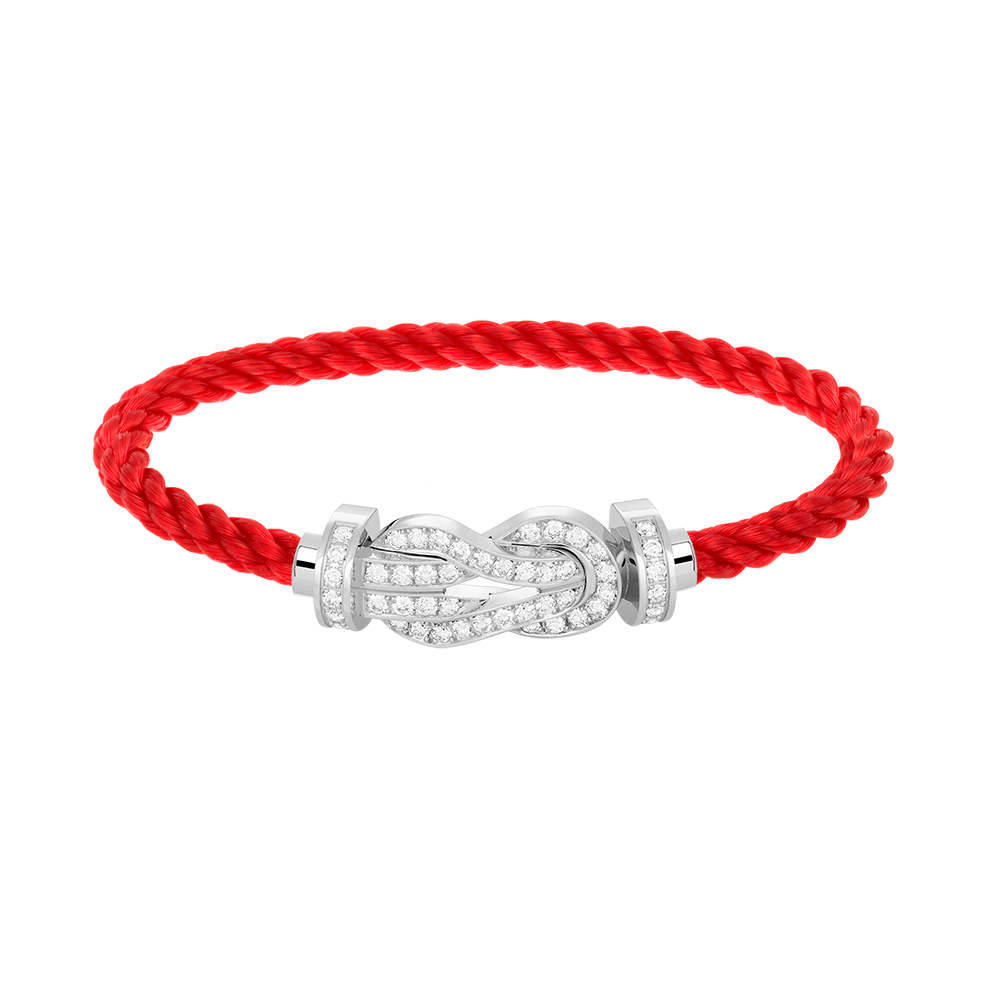 DIANA CHANCE LARGE 8 FIGURE BUCKLE FULL DIAMOND BRACELET SILVER