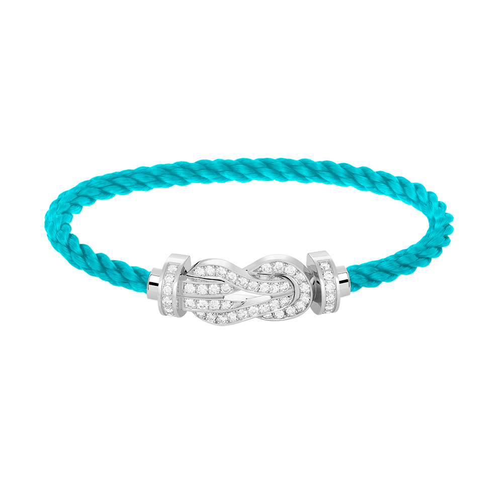 DIANA CHANCE LARGE 8 FIGURE BUCKLE FULL DIAMOND BRACELET SILVER