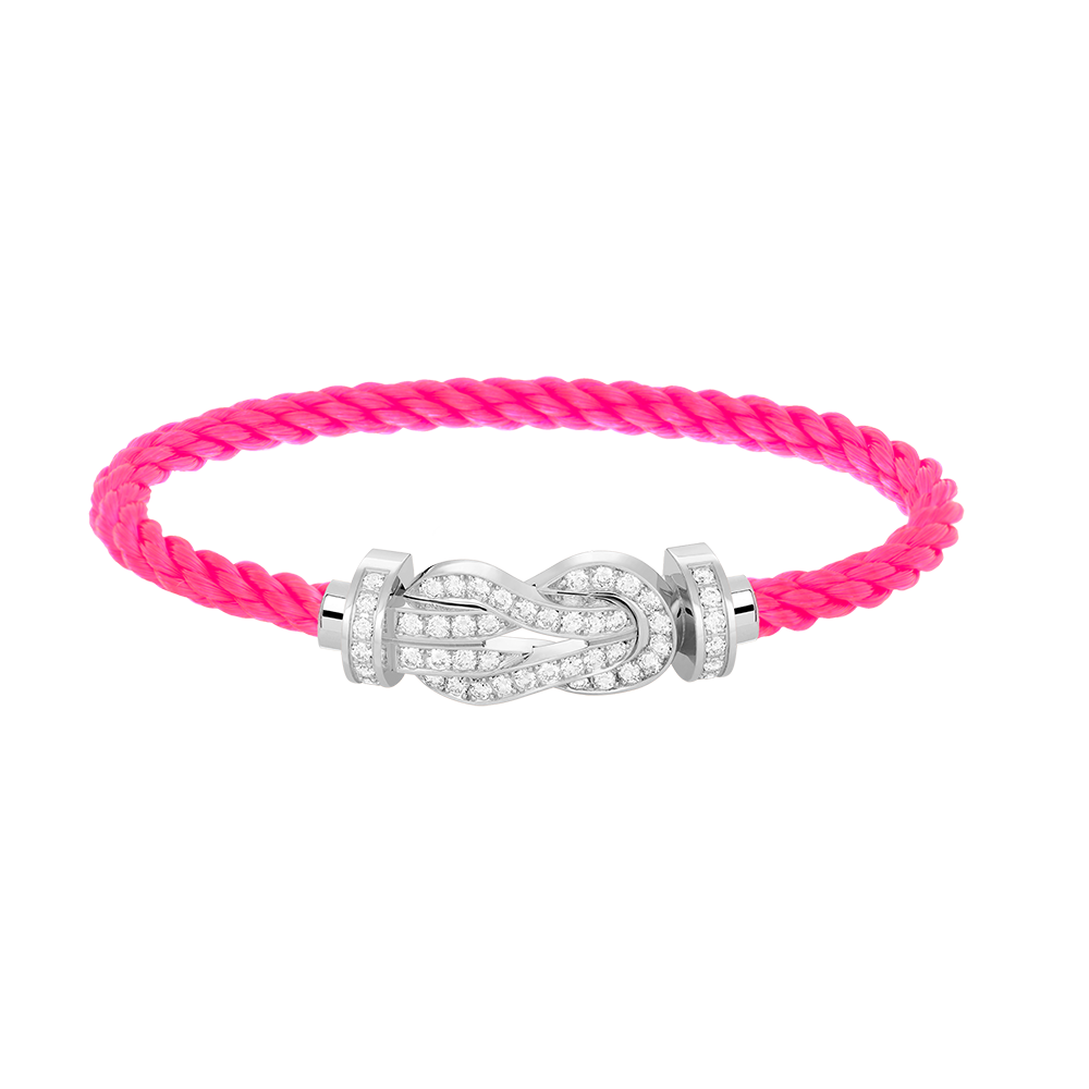 DIANA CHANCE LARGE 8 FIGURE BUCKLE FULL DIAMOND BRACELET SILVER