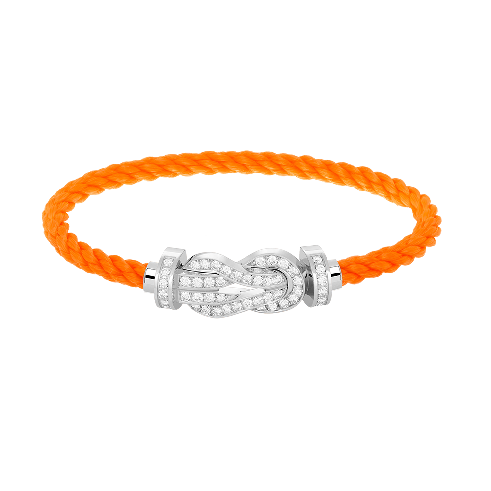 DIANA CHANCE LARGE 8 FIGURE BUCKLE FULL DIAMOND BRACELET SILVER
