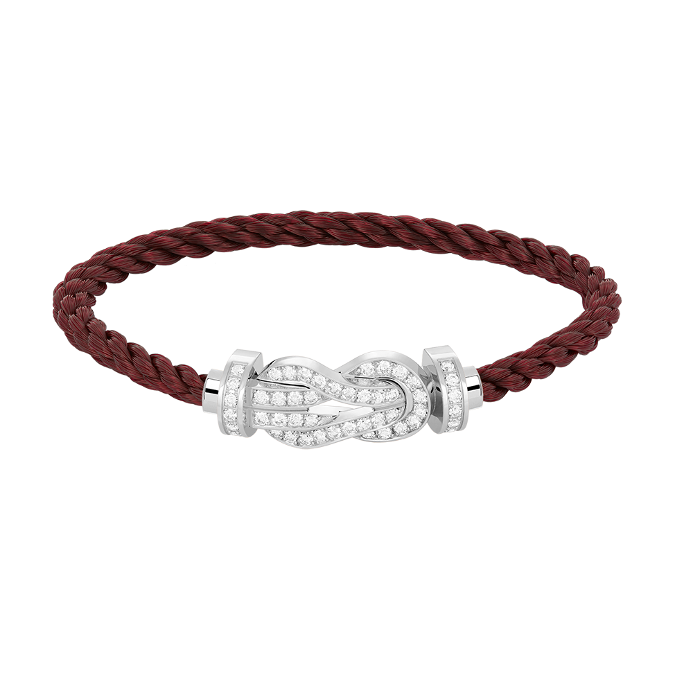 DIANA CHANCE LARGE 8 FIGURE BUCKLE FULL DIAMOND BRACELET SILVER