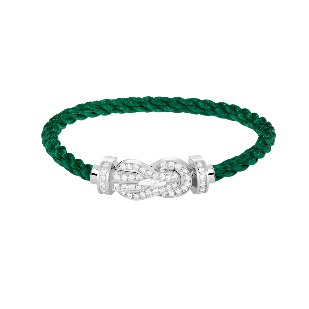 DIANA CHANCE LARGE 8 FIGURE BUCKLE FULL DIAMOND BRACELET SILVER