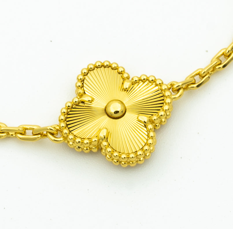 PULSERA DIANA TRÉBOL 5 MOTIVOS ORO DIAMANTE