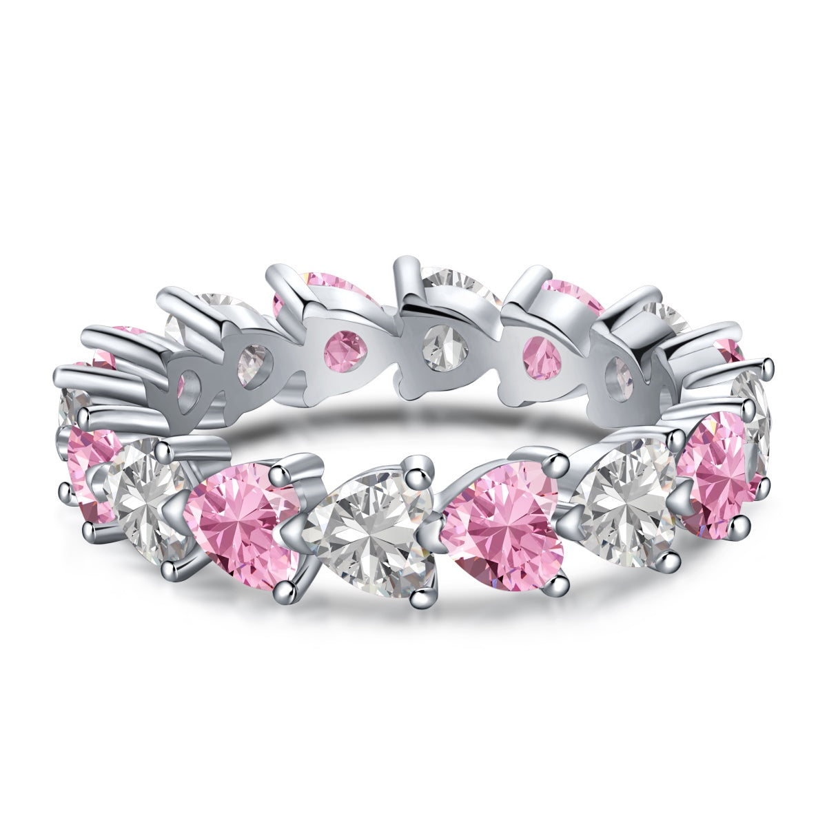 Anillo de amor con corte de corazón de 0,25 quilates y romance radiante