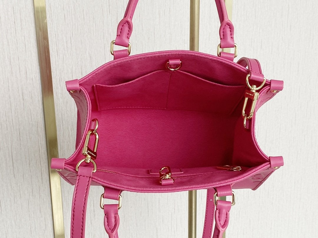 ONTHEGO MM 35CM PIEL DE VACUNO GRANULADA EN RELIEVE ROSA