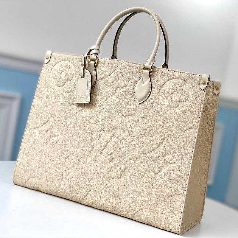 ONTHEGO GM 41 CREMA MONOGRAMA IMPRESO LONA GIGANTE