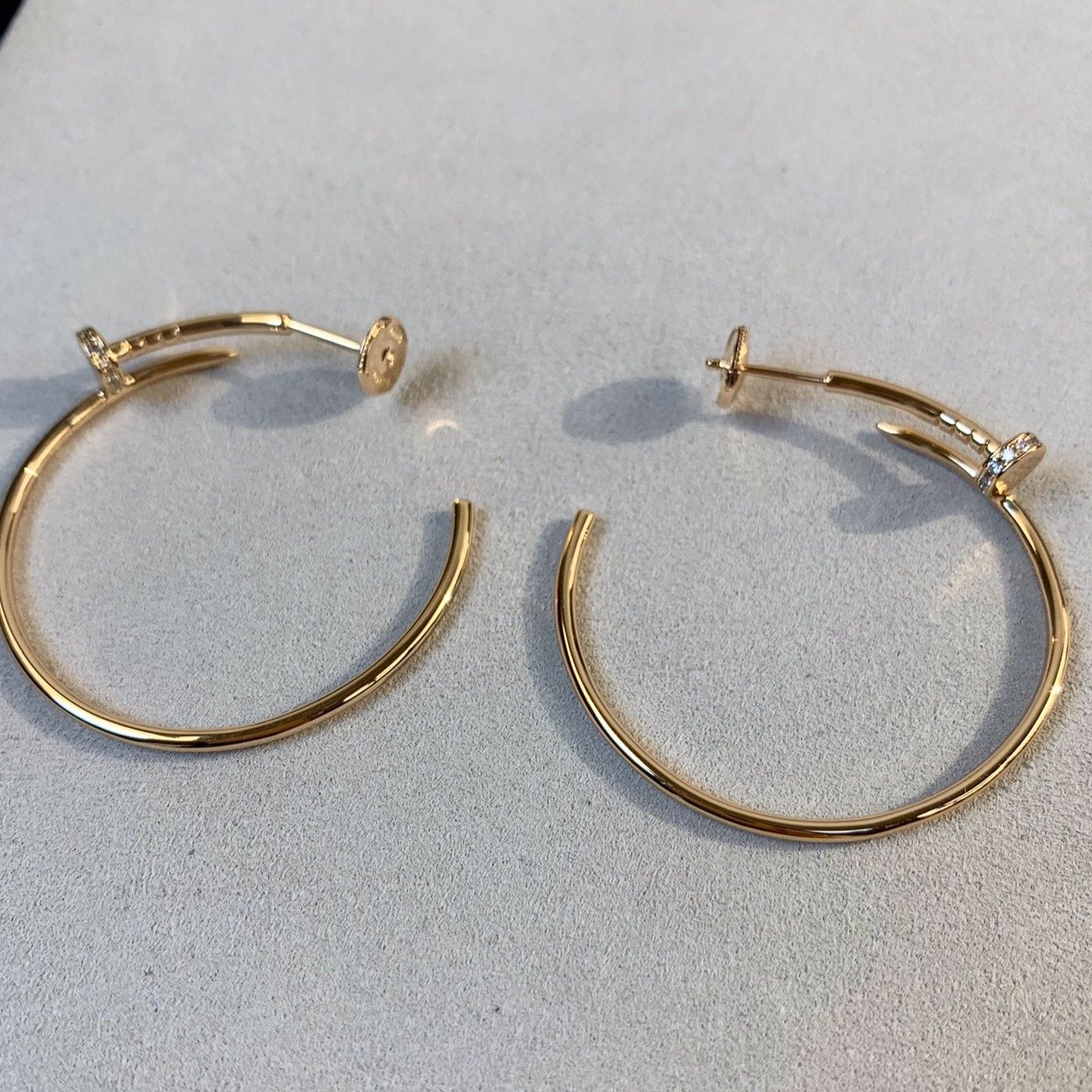 BOUCLES D'OREILLES DIANA JUSTE OR DIAMANTS 1,8 MM