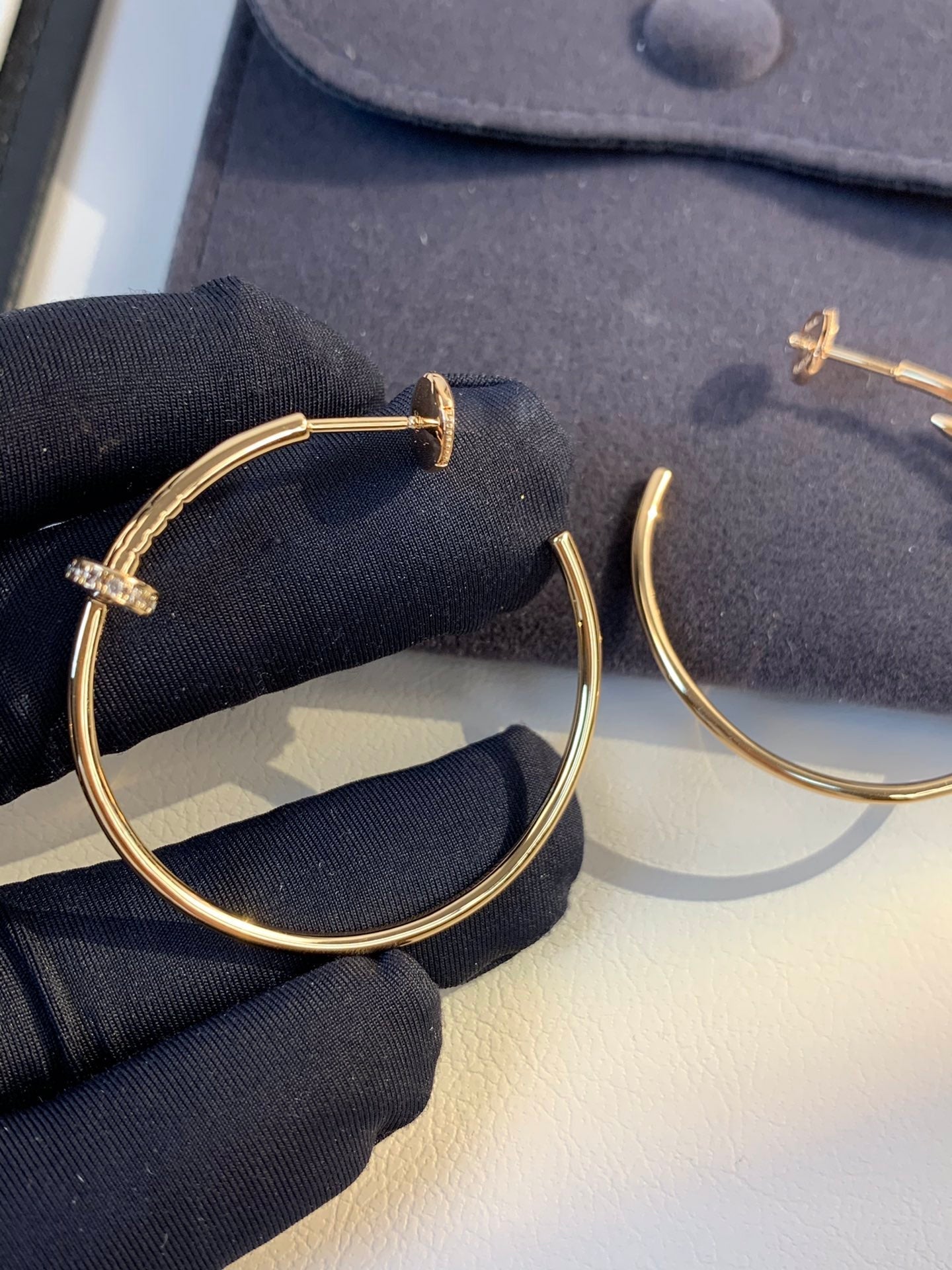 BOUCLES D'OREILLES DIANA JUSTE OR DIAMANTS 1,8 MM