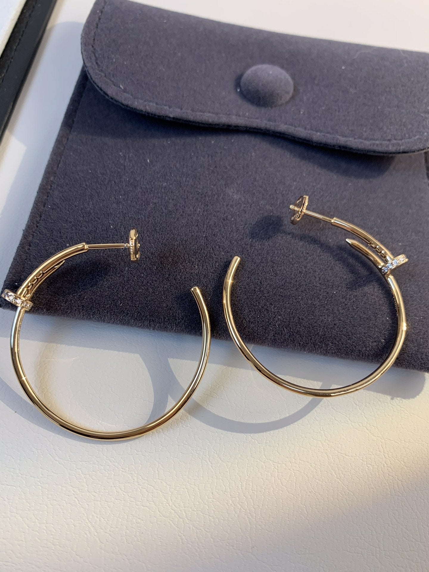 BOUCLES D'OREILLES DIANA JUSTE OR DIAMANTS 1,8 MM