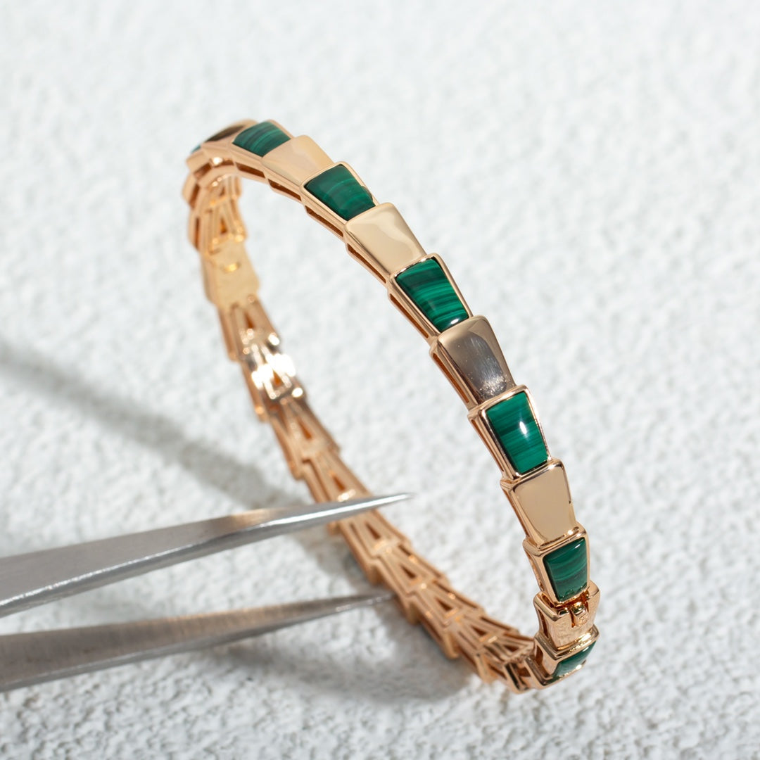 BRACELET DIANA SERPENTI OR ROSE MALACHITE