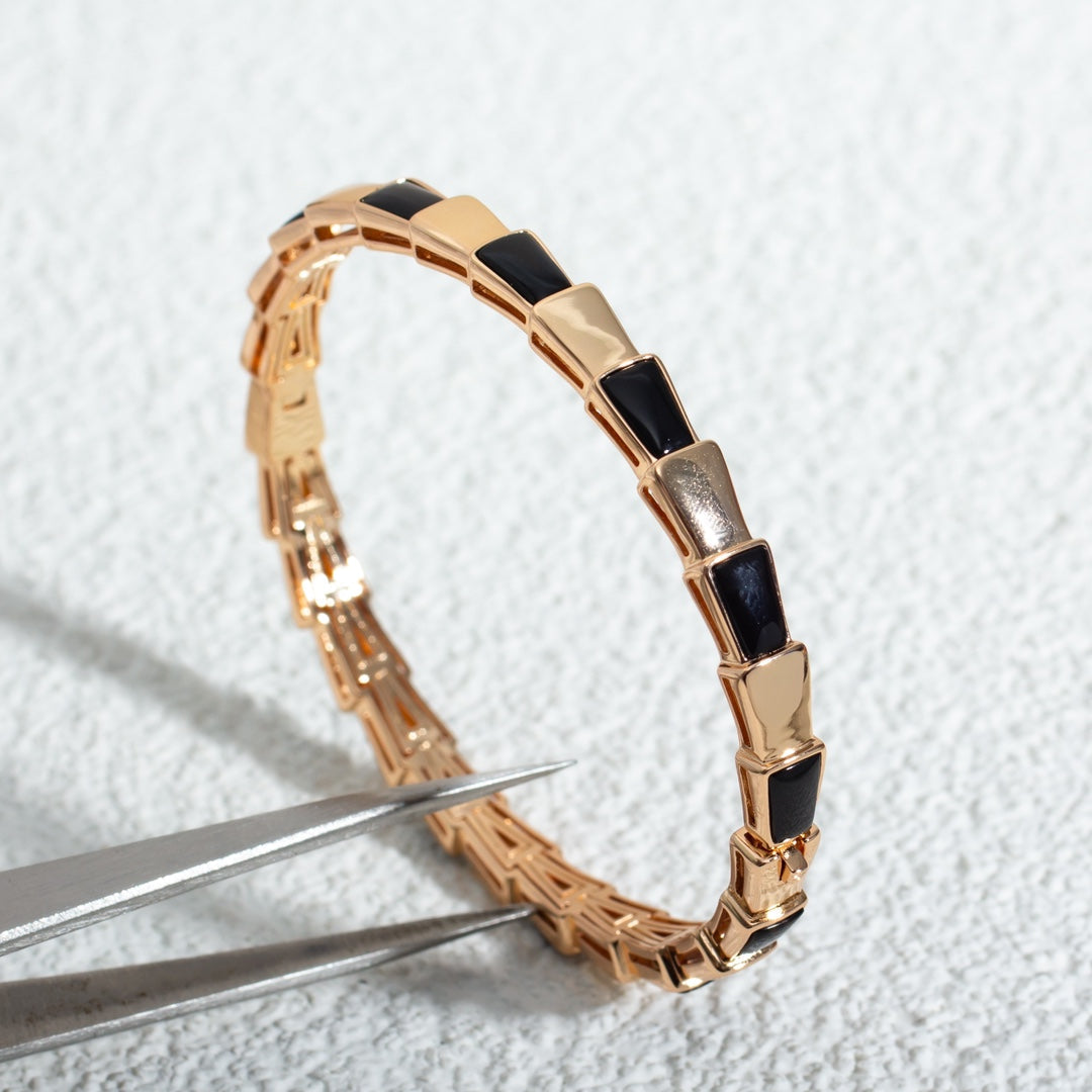 DIANA SERPENTI BRACELET PINK GOLD ONYX