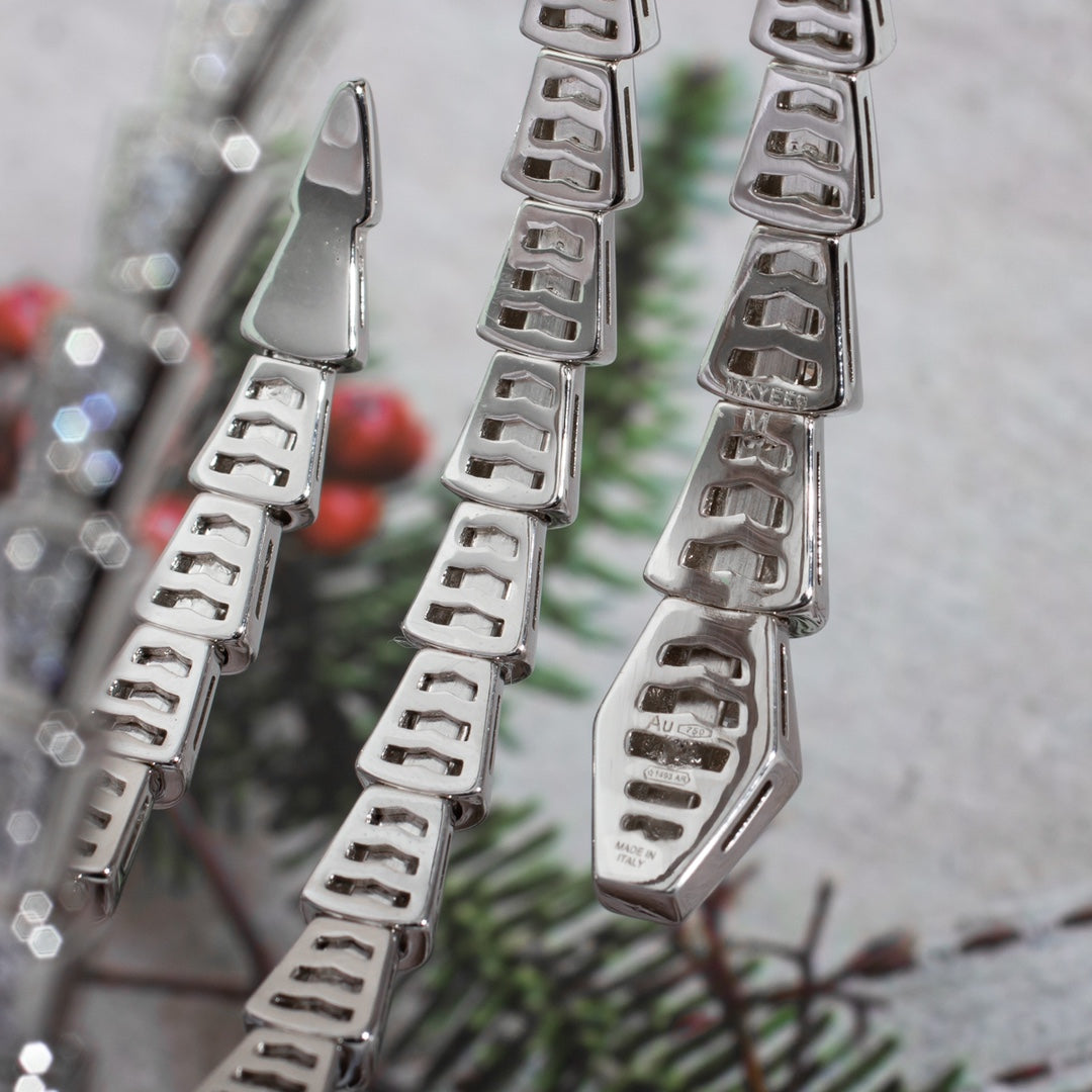 DIANA SERPENTI BRACELET SILVER DIAMOND DOUBLE ROW