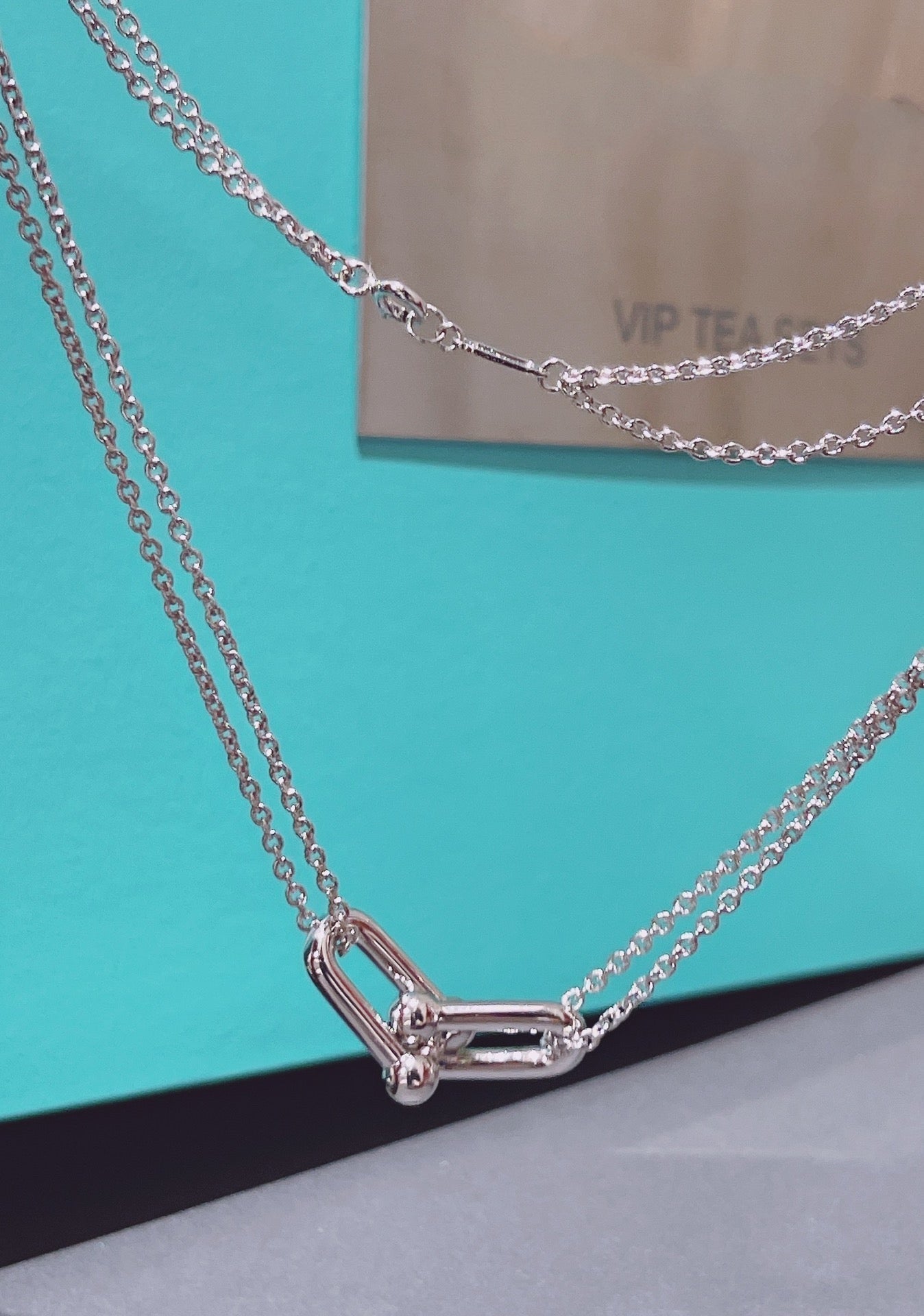 COLLAR DE PLATA CON PEDANTE DE DOBLE ESLABÓN HARDWEAR