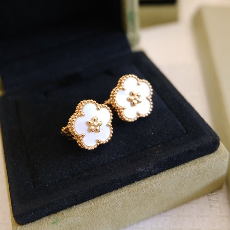 DIANA LUCKY PINK GOLD WHITE MOP EARRINGS