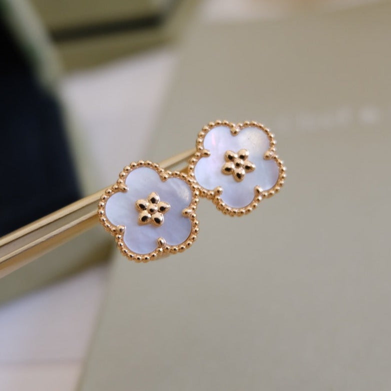 DIANA LUCKY PINK GOLD WHITE MOP EARRINGS