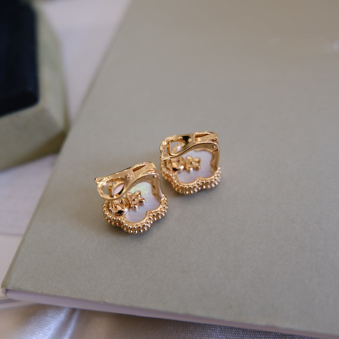 DIANA LUCKY PINK GOLD WHITE MOP EARRINGS