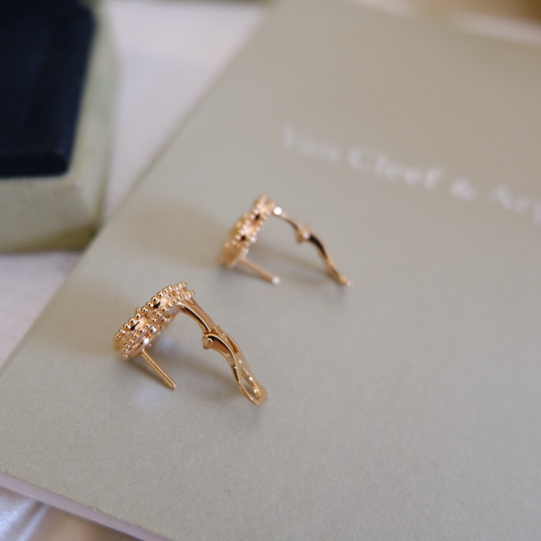 DIANA LUCKY PINK GOLD WHITE MOP EARRINGS
