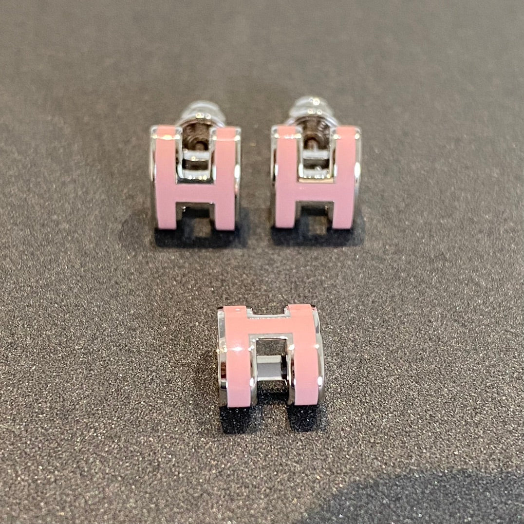 DIANA MINI POP H SILVER EARRINGS PINK