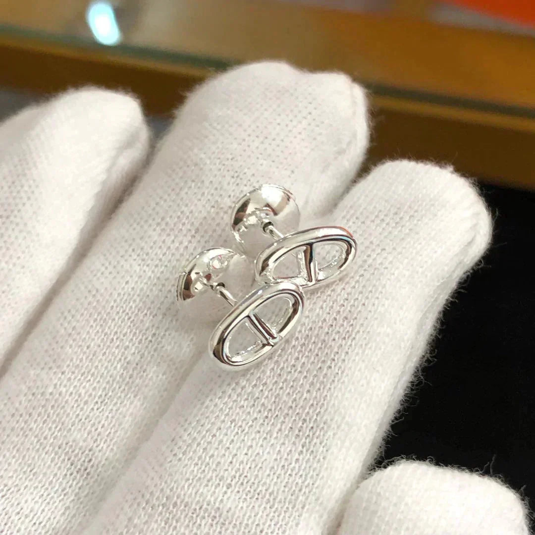 PETITES BOUCLES D'OREILLES DIANA CHAINE OR ET ARGENT