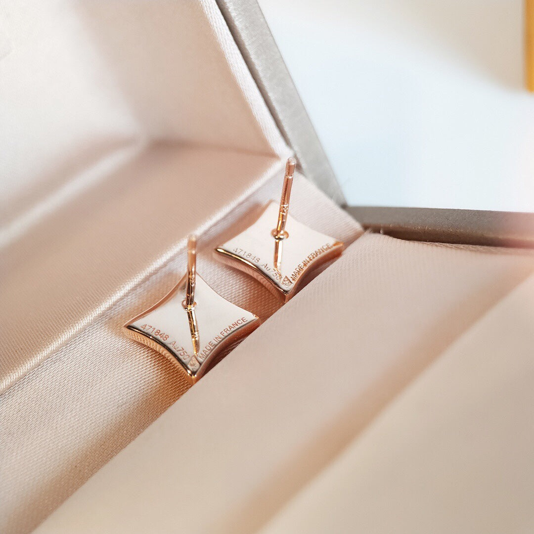 DIANA STAR MOP PINK GOLD EARRINGS
