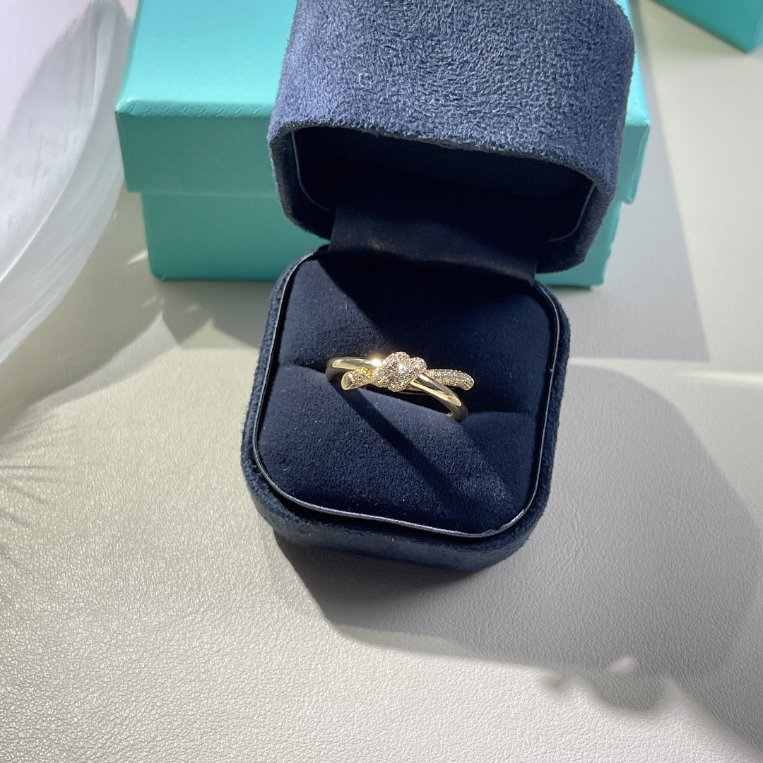 ANILLO NUDO DOBLE HILERA ORO DIAMANTE