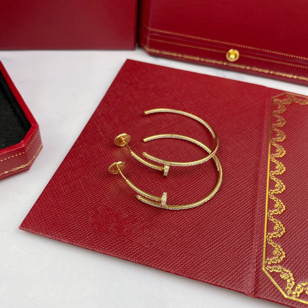 BOUCLES D'OREILLES DIANA JUSTE PLEINES DE DIAMANTS 1,8 MM