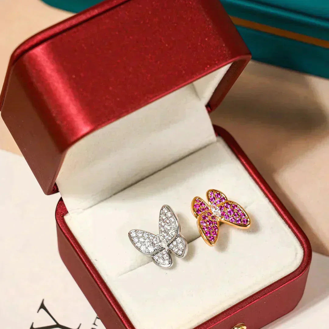 ANILLO DIANA DE MARIPOSA GEMELA CON DIAMANTES