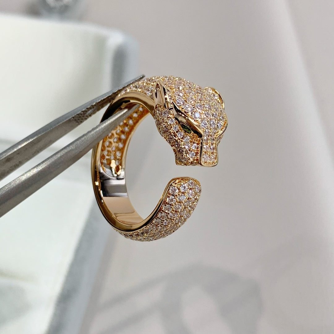 BAGUE DIANA PANTHERE EN OR ROSE ET DIAMANTS