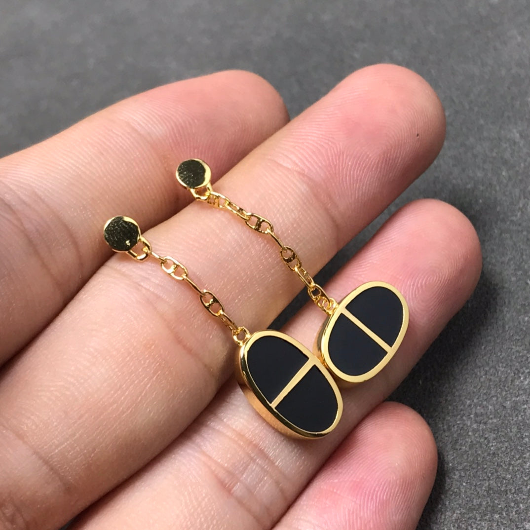 PENDIENTES DE PLATA Y CERÁMICA NEGRA DIANA CHAINE VERSO