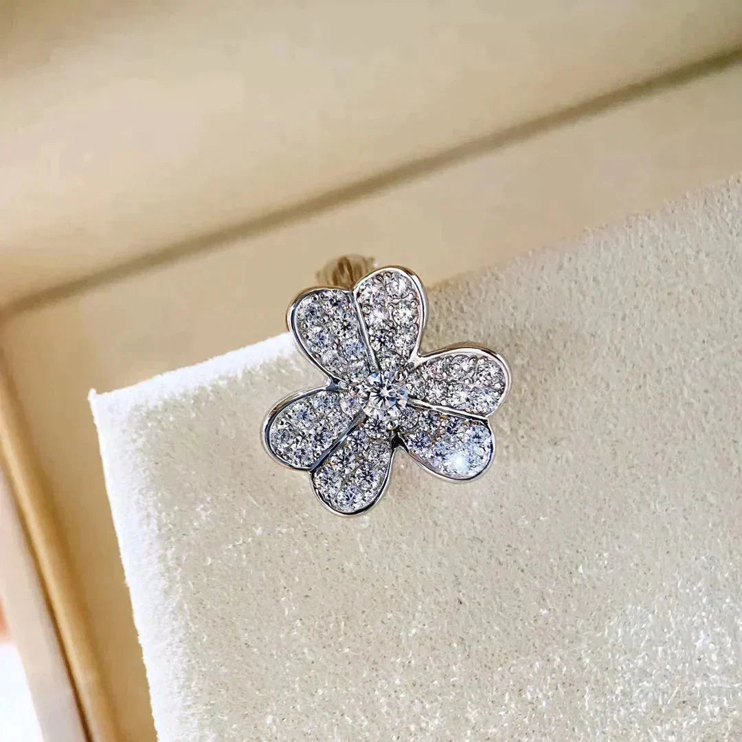 PENDIENTES DIANA CLOVER COMOS DIAMANTES PLATA