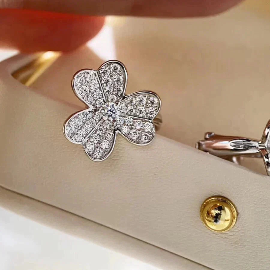 PENDIENTES DIANA CLOVER COMOS DIAMANTES PLATA