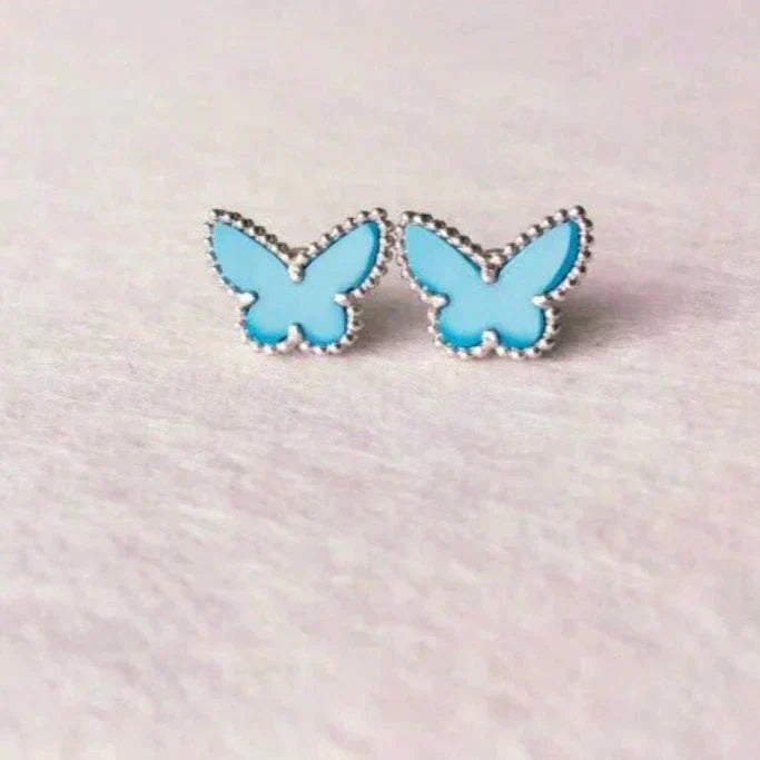 DIANA BUTTERFLY TURQUOISE EARRINGS SILVER