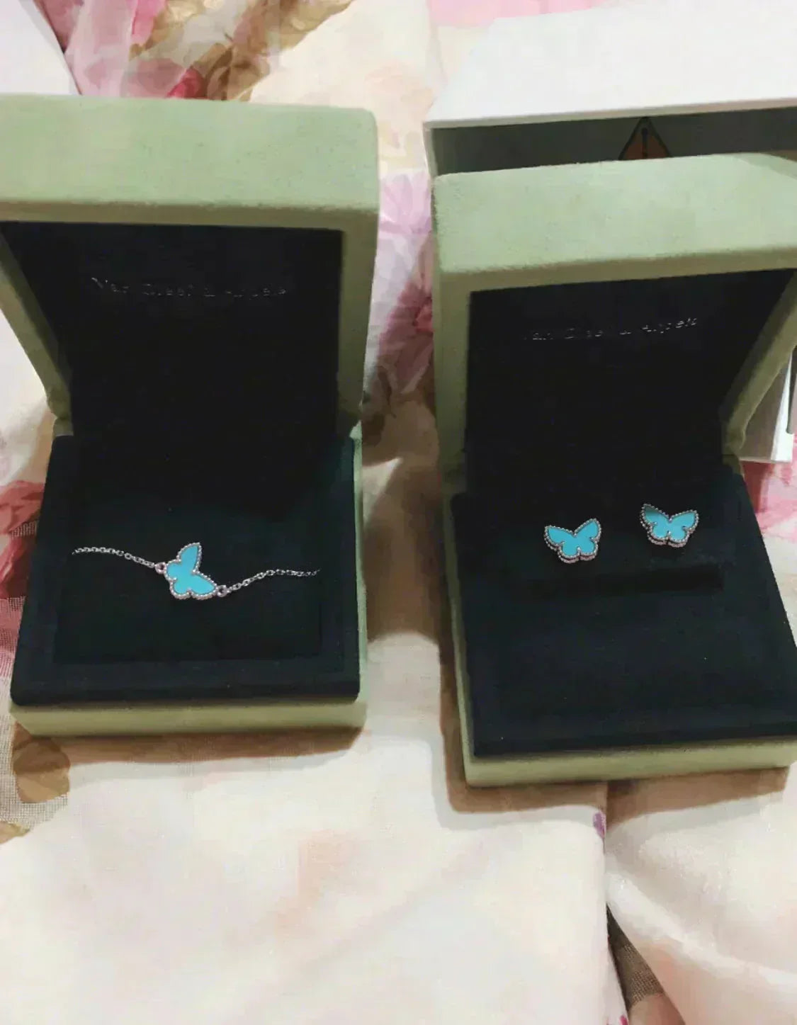 DIANA BUTTERFLY TURQUOISE EARRINGS SILVER
