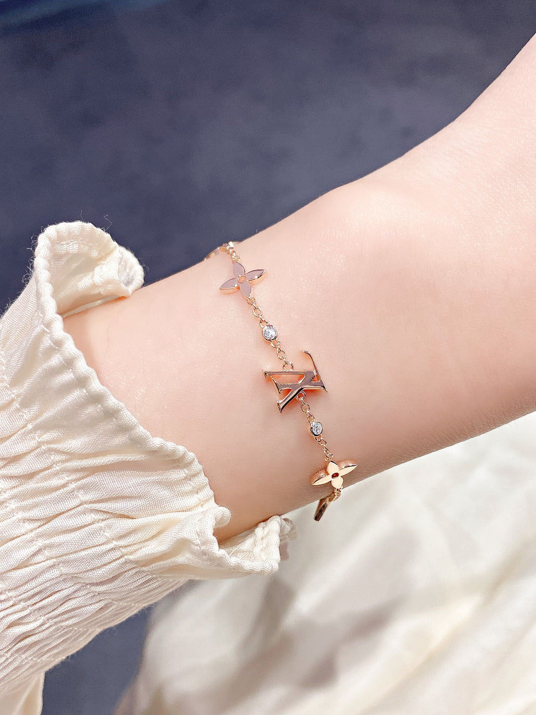 BRACELET EN OR DIANA ÉTOILE ET SOLEIL 7 MOTIFS
