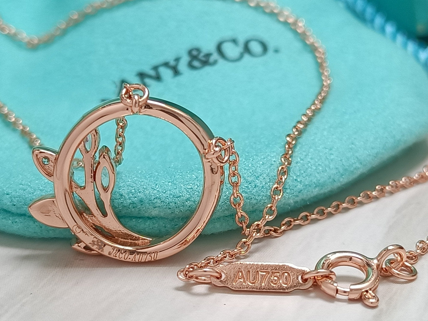 COLLIER EN PLATINE AVEC PENDENTIF CERCLE DE VIGNE EN DIAMANT