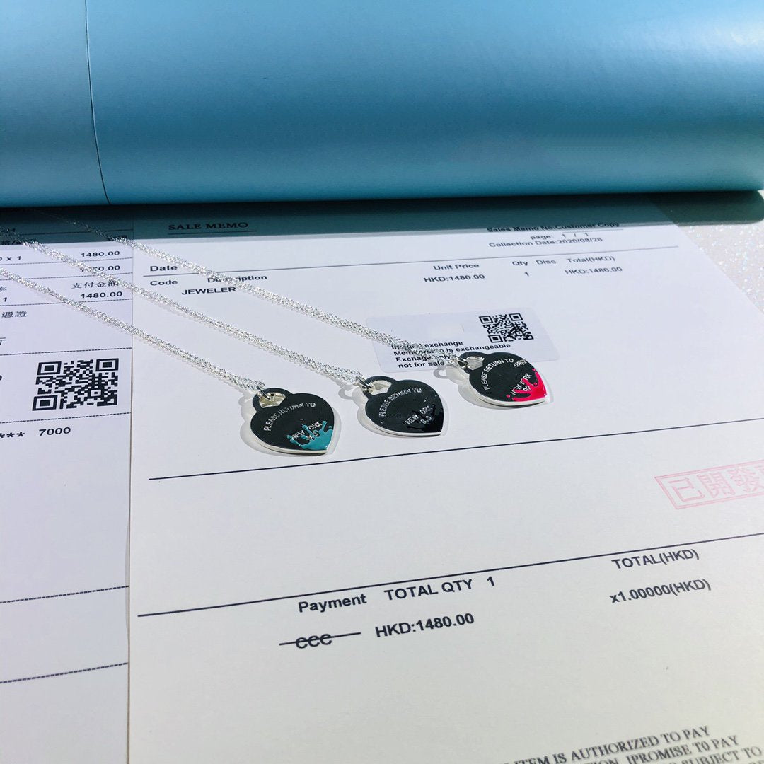 COLLIER ÉTIQUETTE CŒUR COLORÉ ÉCLABOUSSURES