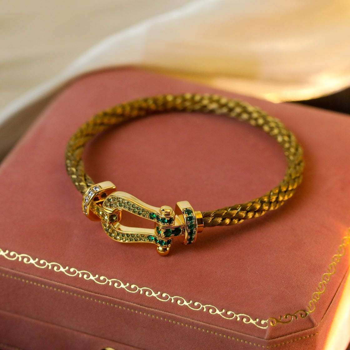 DIANA FORCE 10 GOLD GREEN DIAMOND PAVED