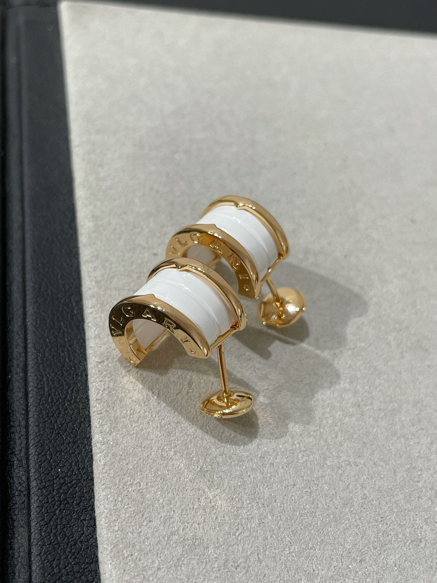 DIANA ZERO 1 PINK GOLD CERAMIC EARRINGS