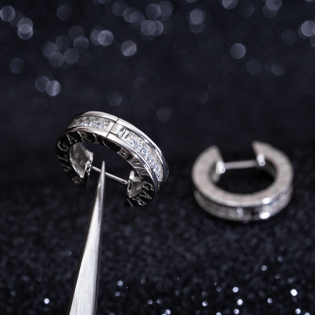 DIANA ZERO 1 MINI SILVER DIAMOND EARRINGS