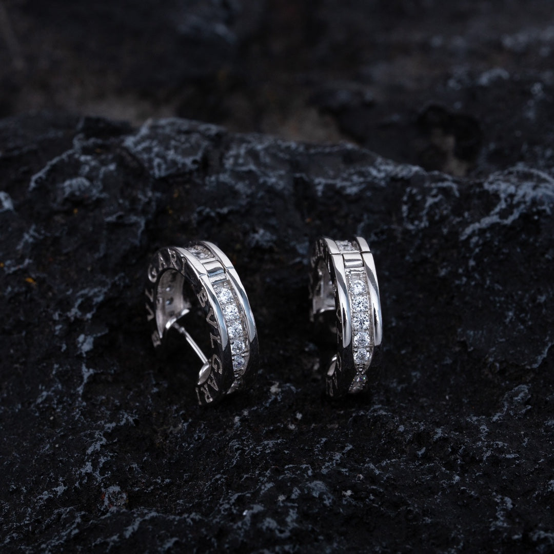 DIANA ZERO 1 MINI SILVER DIAMOND EARRINGS