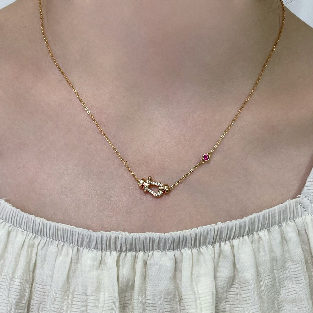 DIANA FORCE 10 DIAMOND PINK GOLD NECKLACE