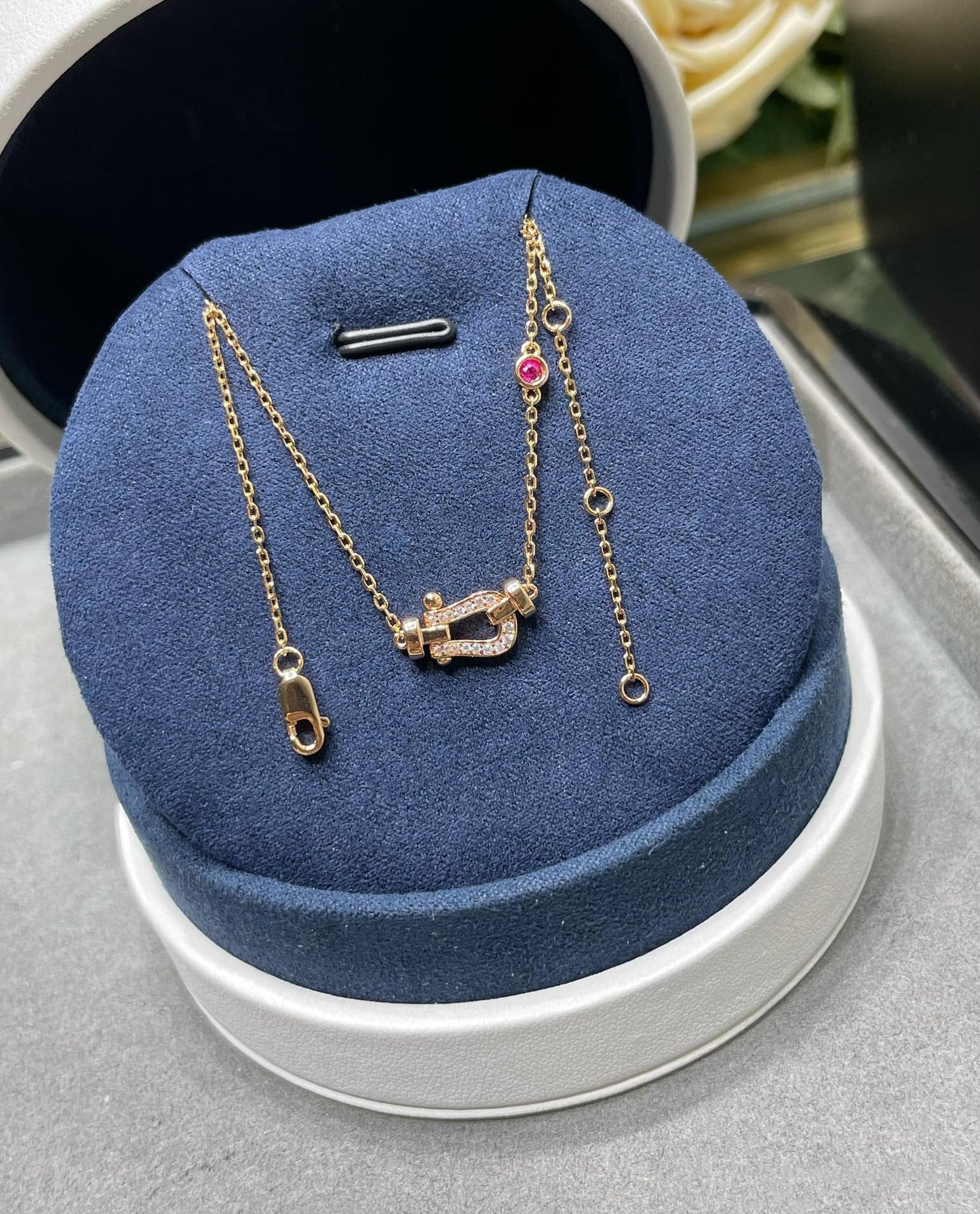 DIANA FORCE 10 DIAMOND PINK GOLD NECKLACE