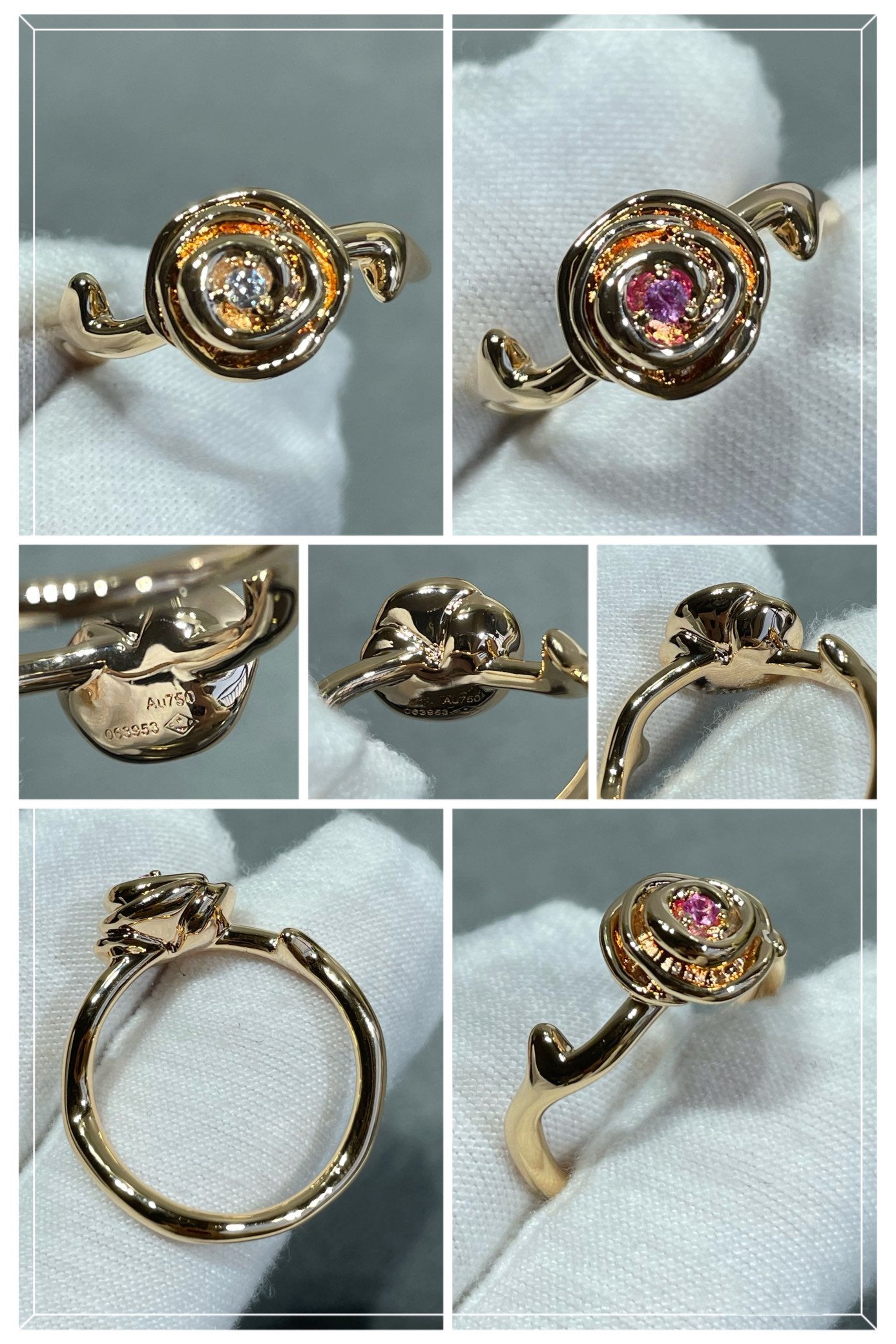 BAGUE ROSE COUTRE EN OR ROSE ET DIAMANT