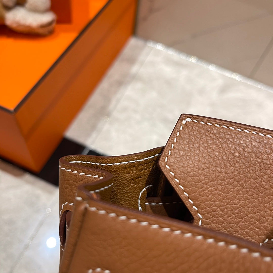 HM BIRKIN 25CM CUIR TOGO DORÉ QUINCAILLERIE ARGENTÉE