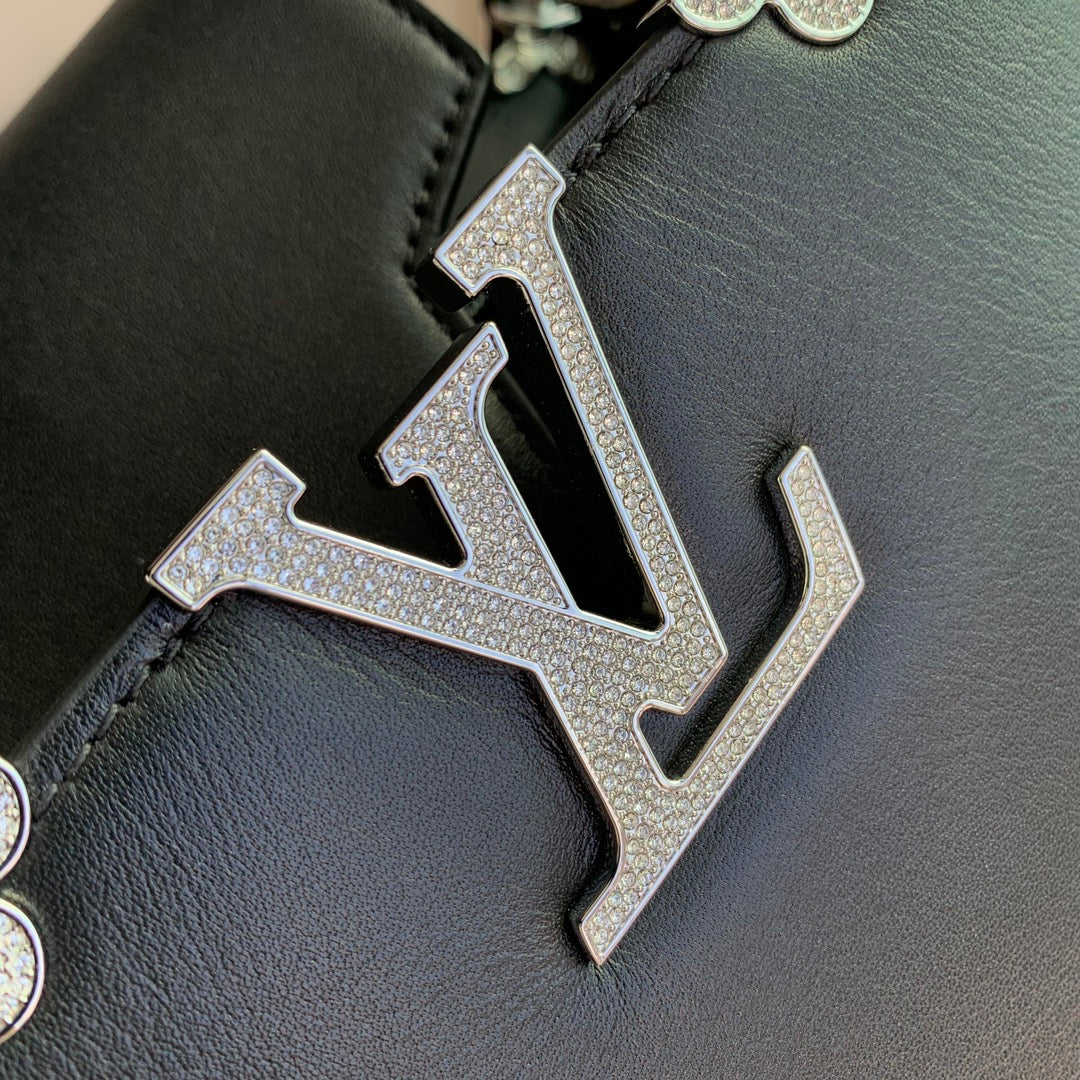 CAPUCINES MM 31 NOIR TAURILLON QUINCAILLERIE ARGENT