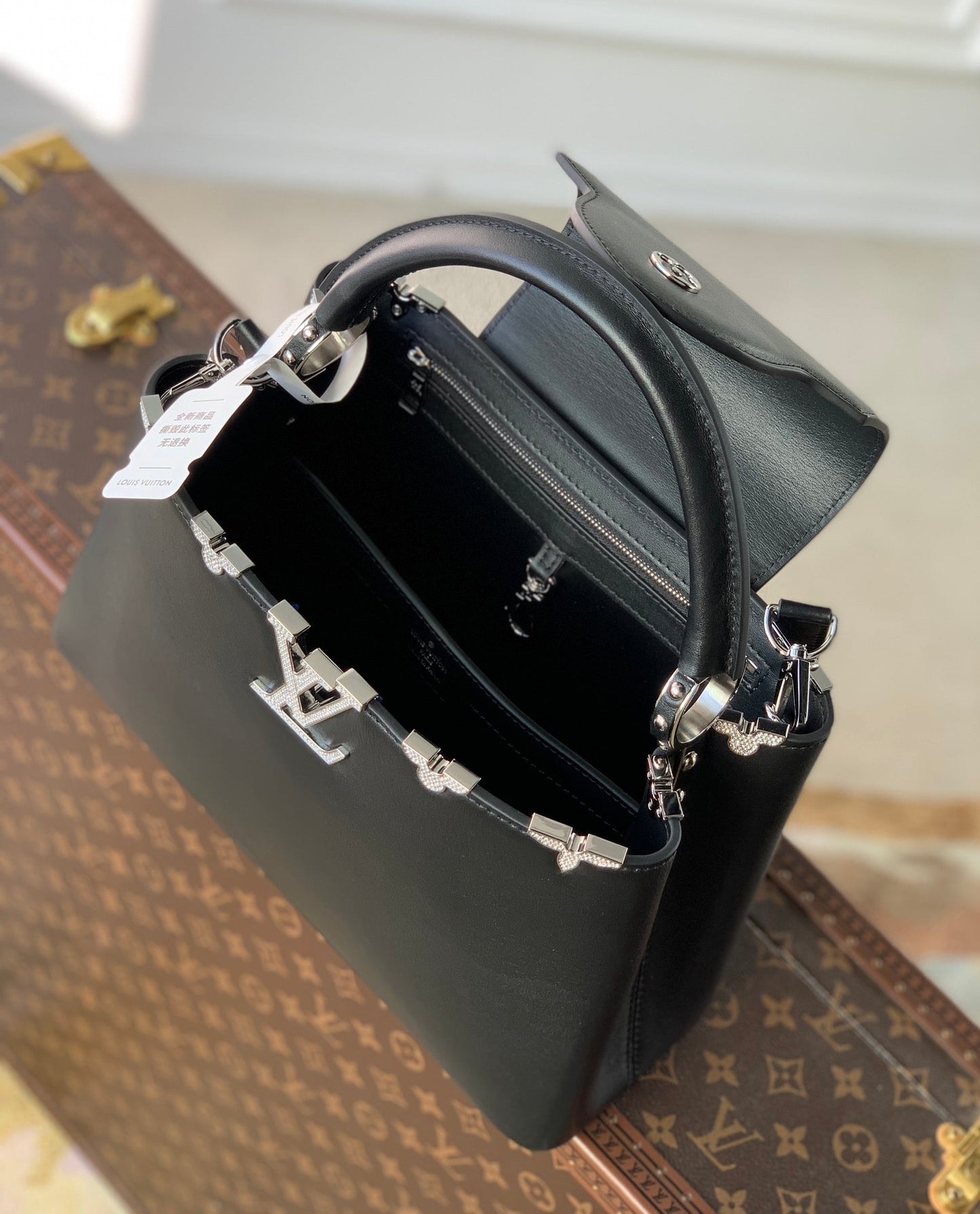 CAPUCINES MM 31 NOIR TAURILLON QUINCAILLERIE ARGENT