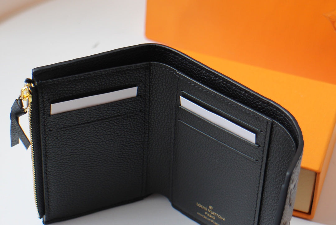 CARTERA VICTORINE 12CM PIEL EMPREINTE MONOGRAMA NEGRO