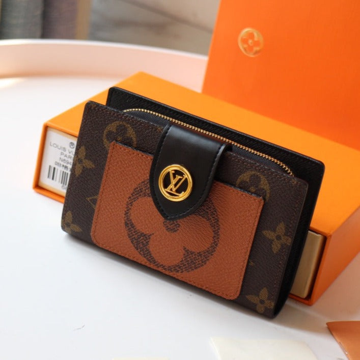 CARTERA JULIETTE 13.5 LONA MONOGRAMA MARRÓN NARANJA