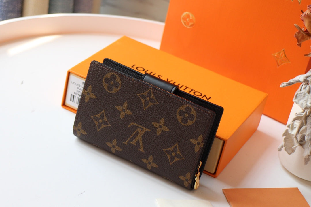 CARTERA JULIETTE 13.5 LONA MONOGRAMA MARRÓN NARANJA