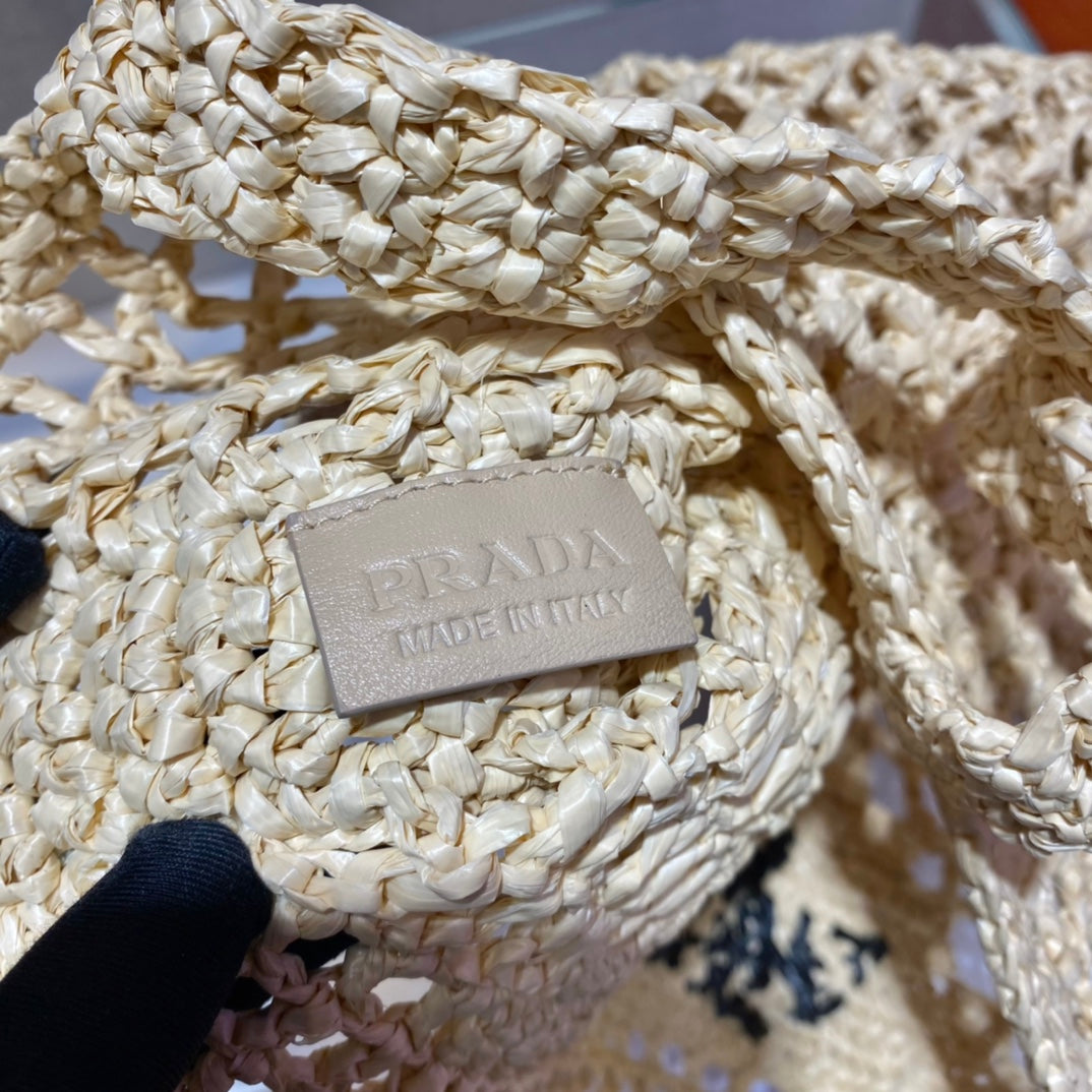 TOTE PRA PEQUEÑO DE RAFIA CON LOGO 38CM